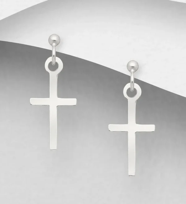 Hopeiset korvakorut, Small Cross Earrings -ristikorvakorut