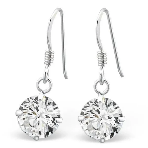 Hopeiset korvakorut, Wilhelmiina -kirkkaat Cubic Zirconia korvakorut