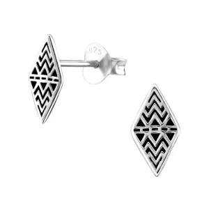 Hopeiset korvanapit, Antique Diamond (antiikkihopea salmiakki)