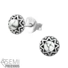 Hopeiset korvanapit, Antique Silver Howlite (howliitti luonnonkivi)