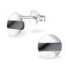 Hopeiset korvanapit, Circle in Black & Silver