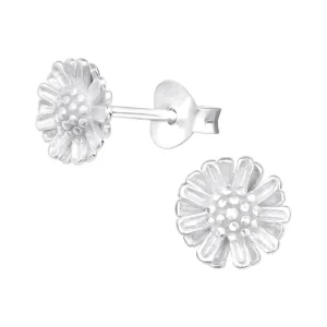 Hopeiset korvanapit, Daisy Earstuds -päivänkakkara korvanapit