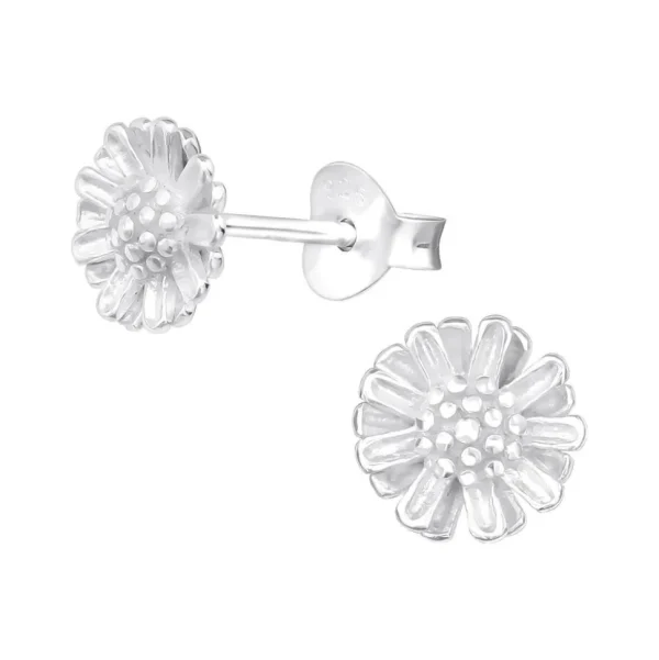 Hopeiset korvanapit, Daisy Earstuds -päivänkakkara korvanapit
