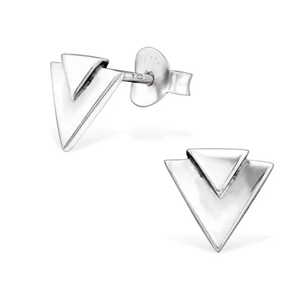 Hopeiset korvanapit, Double Triangle (hopeinen kolmio)