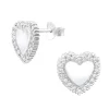 Hopeiset korvanapit, Gorgeous Heart Earstuds with CZ