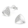 Hopeiset korvanapit, Kolmio (Cubic Zirconia)