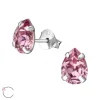 Hopeiset korvanapit, LA CRYSTALE | Soft Lilac Teardrop Earrings