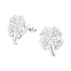 Hopeiset korvanapit, Large Glover Ear Studs with Crystals
