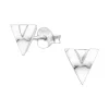 Hopeiset korvanapit, ModernTriangle with Howlite Imitation (synteettinen howliitti kolmiossa)