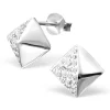 Hopeiset korvanapit, Pyramidi (Cubic Zirconia)