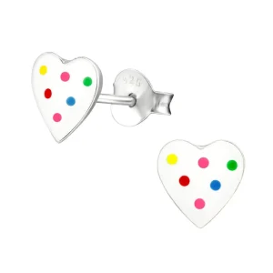 Hopeiset korvanapit, Rainbow dots -sydänkorvakorut