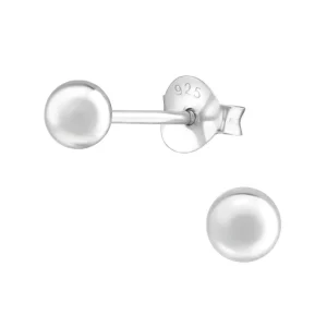 Hopeiset korvanapit, Round Basic 4mm Earstuds -pyöreät hopeanapit