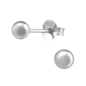 Hopeiset korvanapit, Round Basic 4MM OX Earstuds -pyöreät hopeanapit