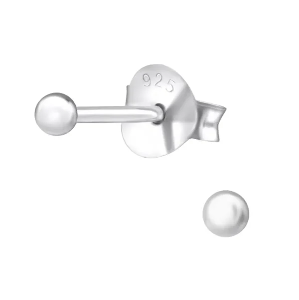 Hopeiset korvanapit, Round Basic 2mm Earstuds -pyöreät hopeanapit