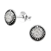 Hopeiset korvanapit, Silver Round Ear Studs with Epoxy