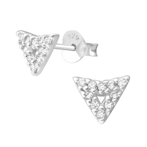 Hopeiset korvanapit, Silver Arrow Ear Studs with Cubic Zirconia