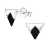 Hopeiset korvanapit, Small Triangle with Black Diamond