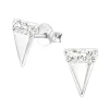 Hopeiset korvanapit, Triangle Ear Studs with Crystals