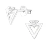 Hopeiset korvanapit, Triangle Ear Studs with Crystal