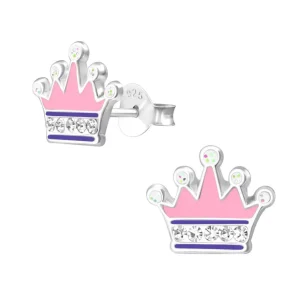 Hopeiset korvanapit, Vaaleanpunainen prinsessakruunu