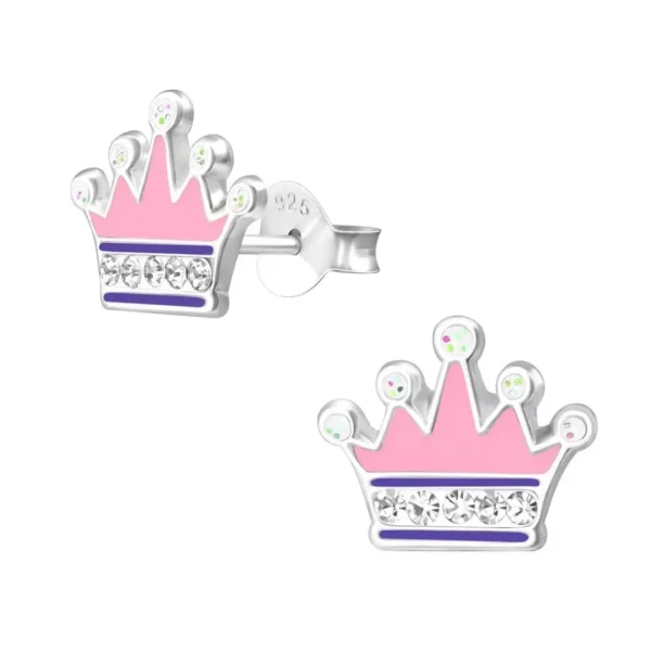 Hopeiset korvanapit, Vaaleanpunainen prinsessakruunu