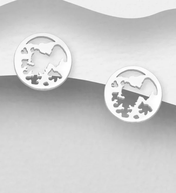 Hopeiset korvanapit, World's Map -maailmankarttakorvakorut