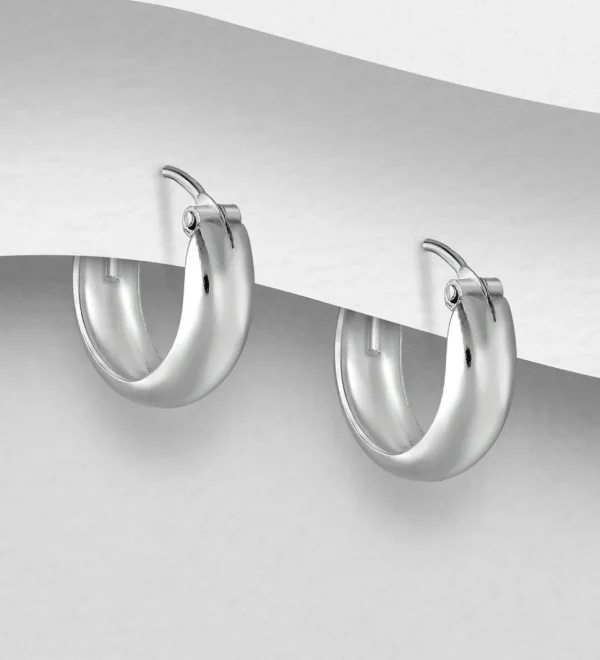 Hopeiset renkaat, Wide Silver Huggie Hoops