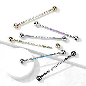 Industrial, Internally Threaded Opal & Rosegold Titanium