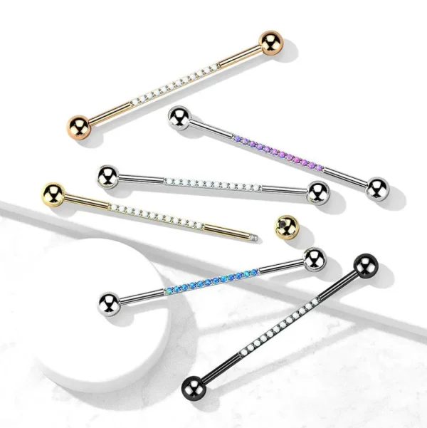 Industrial, Internally Threaded Blue Opal Titanium
