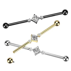 Industrial, Internally Threaded Titanium CZ in Gold