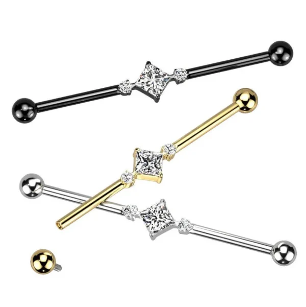 Industrial, Internally Threaded Titanium CZ in Gold