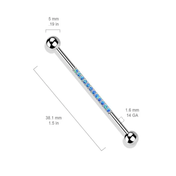 Industrial, Internally Threaded Blue Opal Titanium