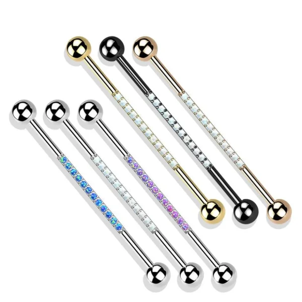 Industrial, Internally Threaded Blue Opal Titanium
