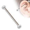 Industrial, Steel Barbells with Crystal Paved Balls in Rosegold