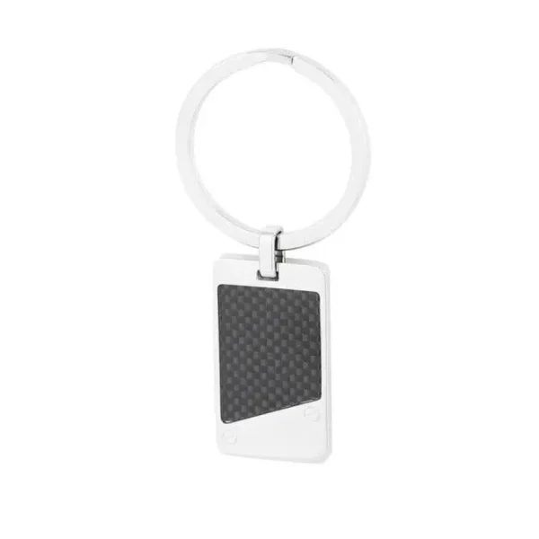 Jake Keychain -teräksinen avaimenperä laattakoristeella