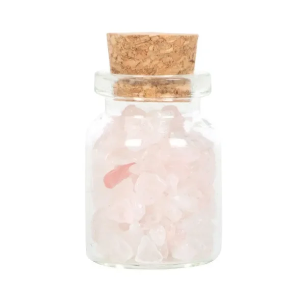 Jar of Love, Rose Quartz -ruusukvartsi onnenkivipullo "rakkaus"