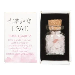 Jar of Love, Rose Quartz -ruusukvartsi onnenkivipullo 