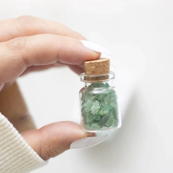 Jar of Luck, Green Aventurine -aventuriini onnenkivipullo "onni"
