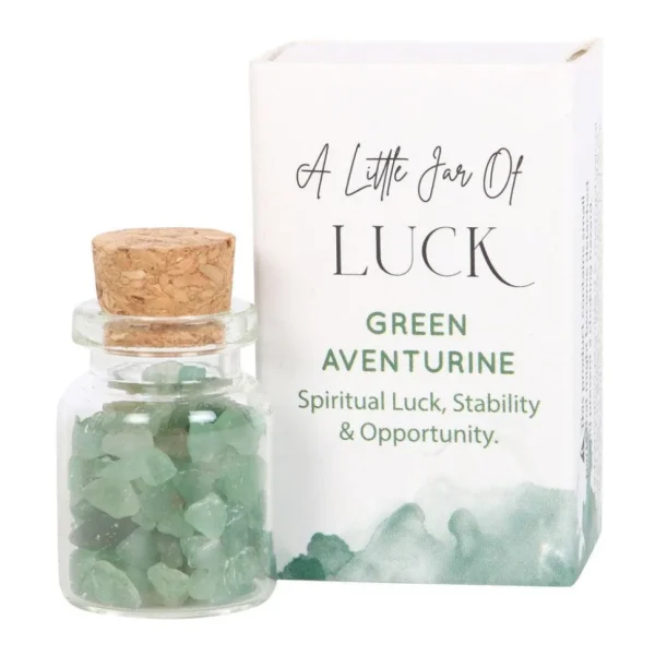 Jar of Luck, Green Aventurine -aventuriini onnenkivipullo "onni"