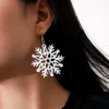 Joulukorvakorut, Large Silver Snowflake