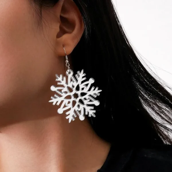 Joulukorvakorut, Large Silver Snowflake