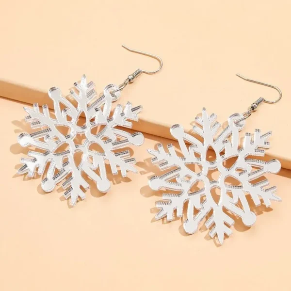 Joulukorvakorut, Large Silver Snowflake