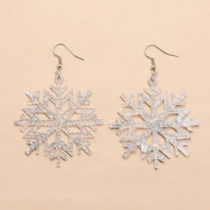 Joulukorvakorut, Large Silver Snowflake