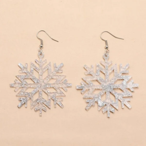 Joulukorvakorut, Large Silver Snowflake