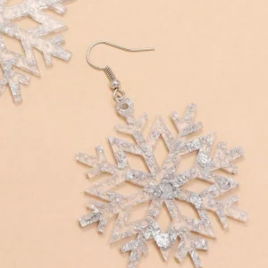 Joulukorvakorut, Large Silver Snowflake