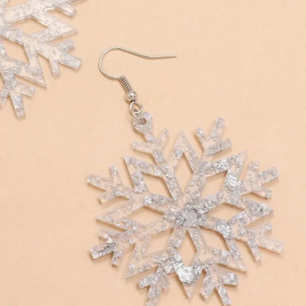 Joulukorvakorut, Large Silver Snowflake