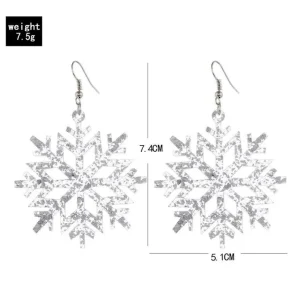 Joulukorvakorut, Large Silver Snowflake