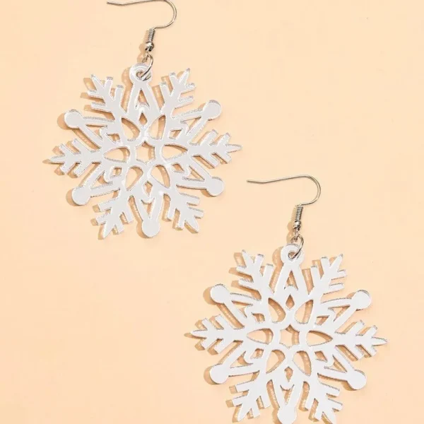Joulukorvakorut, Large Silver Snowflake