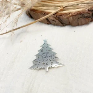 Joulurintaneula, Christmas Tree -kirurginteräksinen joulukuusi (hopea)