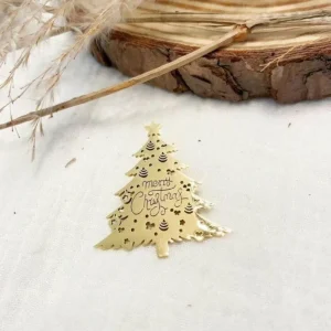 Joulurintaneula, Christmas Tree -kirurginteräksinen joulukuusi (kulta)